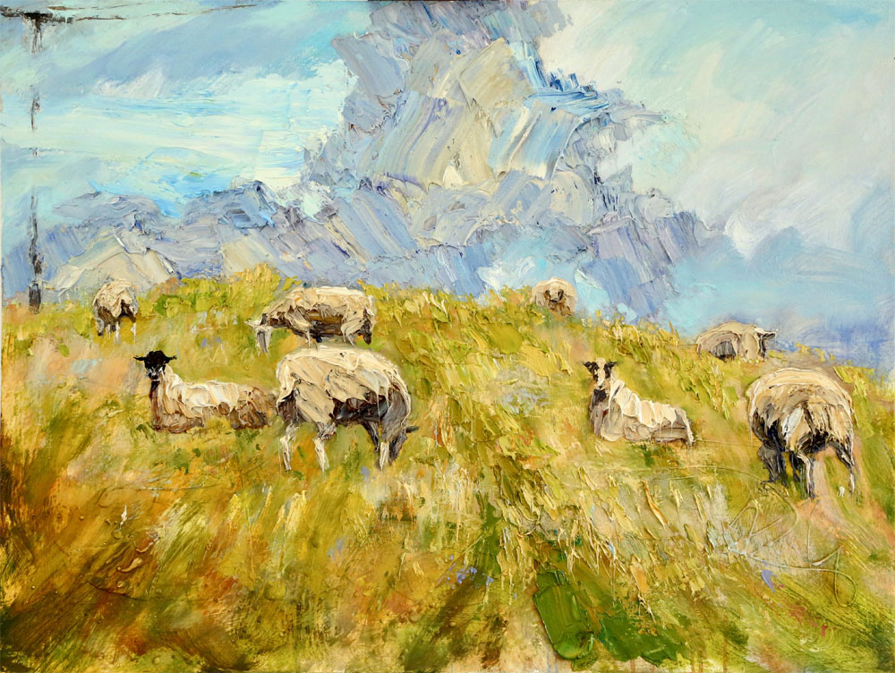 Sheep on the Hill, Springtime